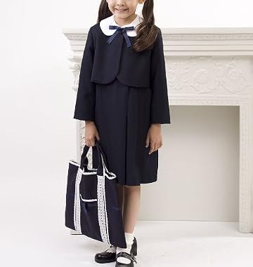 濃紺アンサンブルスーツセット(ジャンスカとボレロ2点セット) お受験、ご卒園、ご入学、七五三、冠婚葬祭に 子供ドレス フォーマル 110cm