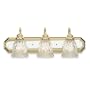 Royce Lighting RV4003PB Three-Light Mirrored back Vanity Polished Brass with Cut Crystal Globes
