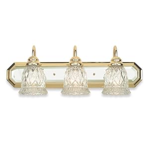 Royce Lighting RV4003PB Three-Light Mirrored back Vanity Polished Brass with Cut Crystal... by Royce Lighting