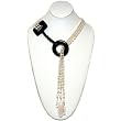 Glamour Collection "VENUS" Artisan-Crafted Triple Strand White Cultured Pearl Lariat Necklace