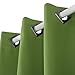 Deconovo Thermal Blackout Grommet Room Darkening Curtains for Study, 52x63 Inch, Grass Green