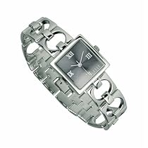 ELLE TIME Women's Sterling Silver Open Square Link Bracelet Watch #SW2831JS