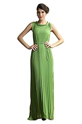 Sexy Sophisticated Summer Belted Chiffon Sleeveless Round Neck  Dress