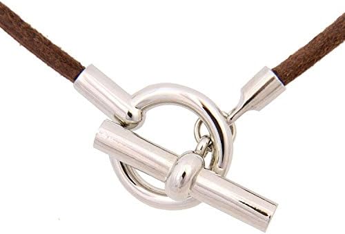 Unique Genuine Leather Cord and Stainless Steel necklace Women Chain (Walnut Brown)