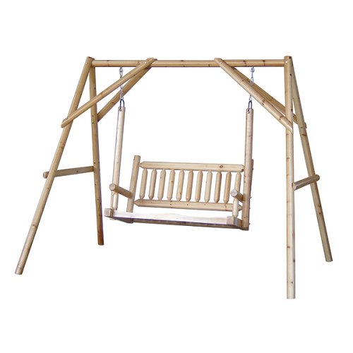 Wooden Patio Swing with A-Frame