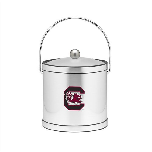 NCAA South Carolina Fighting Gamecocks Brushed Chrome Mylar Ice Bucket with Acrylic Cover, 3-Quart