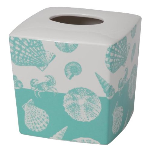 Tropical Aqua Shell Crab Bathroom Bath Tissue Box Cover