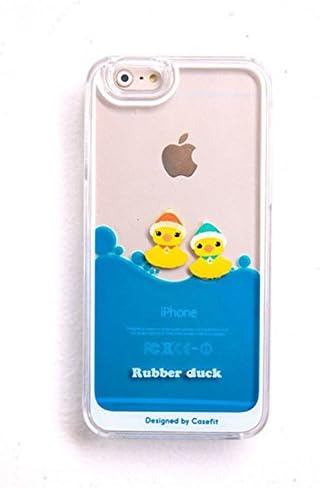 KESGTON For iPhone 6 Case,Floating Rubber Duckies in Blue Water Cute Plastic Hard Clear Cover Hard Case For iPhone 6 4.7 inch(Couple / Hat)