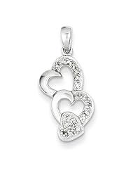 Sterling Silver Diamond Heart Pendant. Carat Wt- 0.05ct. Metal Wt- 0.85g