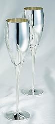 PAIR OF SILVER CHAMPAGNE FLUTES