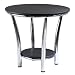 Winsome Wood Maya Round End Table, Black Top, Metal Legs