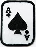 Ace of Spades Embroidered Patch Iron-On Poker Card Emblem