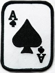 Ace of Spades Embroidered Patch Iron-On Poker Card Emblem