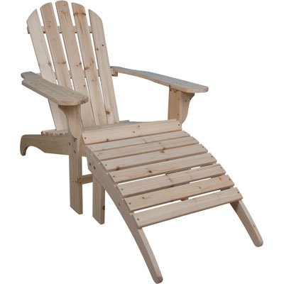 Cedar Adirondack Chair with Ottoman, Model# CS-001KD-O