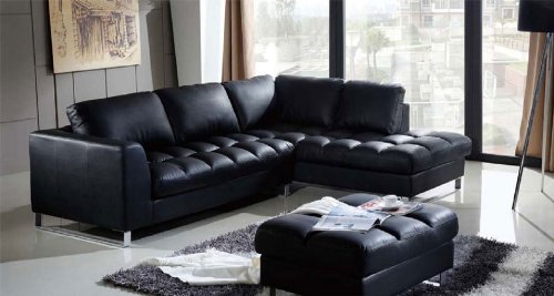 3pc Contemporary Modern Sectional Leather Sofa 