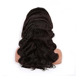 Best Selling on Amazon!!!unprocessed Human Hair Full Lace Wig #1b Color Body Wave 130% Density with Baby Hair for Black Women (18 inch full lace wig)