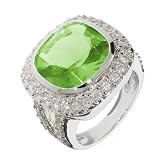 Eve's Addiction Designer Style Sparkling Peridot CZ Cocktail Ring