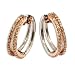 14k White and Rose Pink Gold Hoop Huggies Diamond Earrings (HI, SI-I, 1.00 carat)