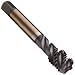 Dormer MTT-X E050 Powdered Metal Spiral Flute Threading Tap, For Mild Steel, TiAlN Coated, Round Shank With Square End, Modified Bottoming Chamfer