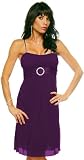 Purple Flowy Pleated Strap Evening Prom Party Dress