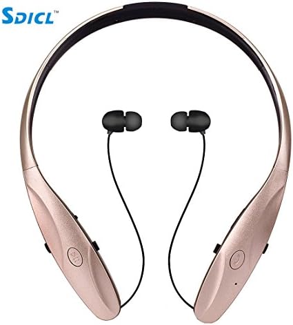 Bluetooth Headsets, SDICL Wireless Stereo Retractable Earbuds Bluetooth Headsets/earphones/earbuds, for iPhone/Android and other Bluetooth Device (950 GOLDEN)