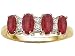 1.46 cts Genuine 4 Stone Ruby and Diamond Ring - 14kt White or Yellow Gold