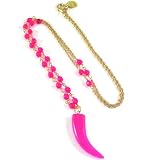 Image of Anna Lou Pink Jade Tusk Pendant Necklace
