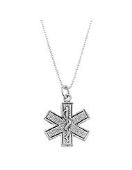 Sterling Silver One Sided Medical Paramedic Symbol Necklace