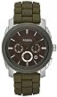 Fossil #FS4597 Men's Machine Silicone Strap Gun Metal Dial Analog Chronograph Watch