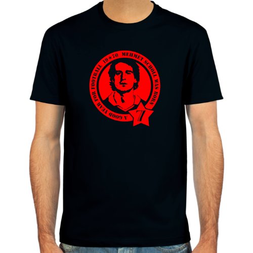 T-Shirt Mehmet Scholl ::: Farbauswahl: schwarz, oliv oder navy ::: Größen: S-XL ::: Fußball-Kult