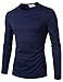 NEARKIN Sewing Line Point Long Sleeve Roundneck T-Shirts