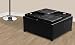 New Leather Ottoman With 4 Traytops Storage Coffee Table Sofa Black Leather Furniture