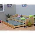Bett Kojenbett inkl. extra Bett 2x Lattenroste Kiefer natur lackiert