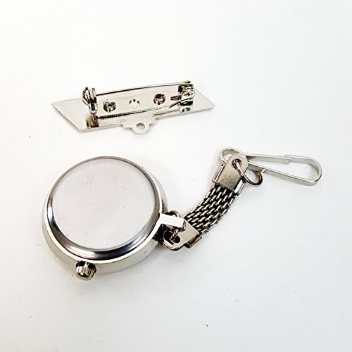 Closeout Silver Tone Nurse Themed Pocket Watch Brooch Second Hand Clip Kit