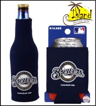 SET OF 2 MILWAUKEE BREWERS CAN & BOTTLE KOOZIE COOLER