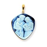 14k Family Stone Agate Cameo Pendant