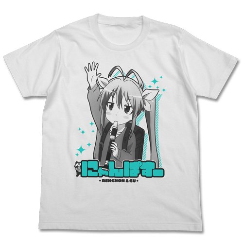 のんのんびより にゃんぱす Tシャツ ホワイト サイズ:M