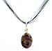 Necklace - N46 - Genuine Semi Precious Gemstone on Five-Strand Organza and Cotton Cord + 2" Extension Chain - Oval Shape ~ Phantom Quartz