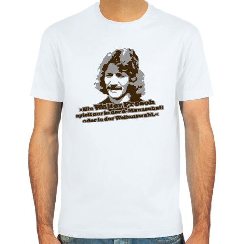 T-Shirt Walter Frosch ::: Farbauswahl: skyblue, sand oder weiß ::: Größen: S-XL ::: Fußball-Kult