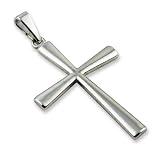 2 Inches Large Plain Sterling Silver Cross Pendant