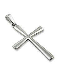 2 Inches Large Plain Sterling Silver Cross Pendant