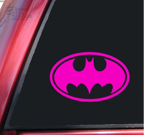  Batman Bat Symbol Vinyl Decal Sticker - Hot Pink