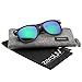 zeroUV - Classic Colored Mirror Lens Square Horn Rimmed Sunglasses for Men Women (Matte/Green)