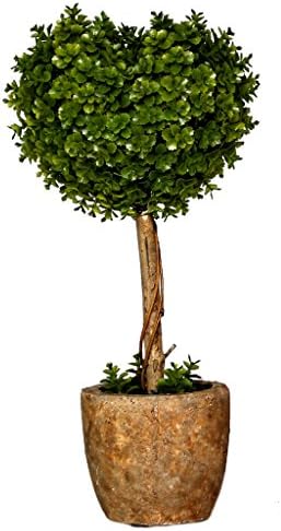 Alilaw Heart Shape Artificial Potted Plant, Jade Tree in Ceramic Pot, 11 Inch
