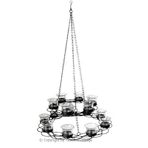 15 Glass Votive Candle Holder Hanging 2-tier Chandelier by American Chateau