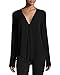 HIMONE Women's Blouses V Neck Long Sleeve Loose Blouse Shirts Tops