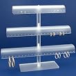 White Acrylic Tree T-Bar 60 Pair Earring Display Stand
