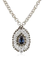 Anton Heunis "Grace Kelly" Blue and Crystal Medallion Pendant Necklace