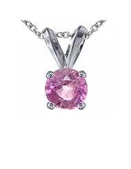 1.50 CT Pink Sapphire Solitaire Pendant 14K Gold