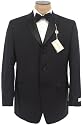 Ralph Lauren Mens Single Breasted 3 Button Solid Black Wool Tuxedo - Size 38R